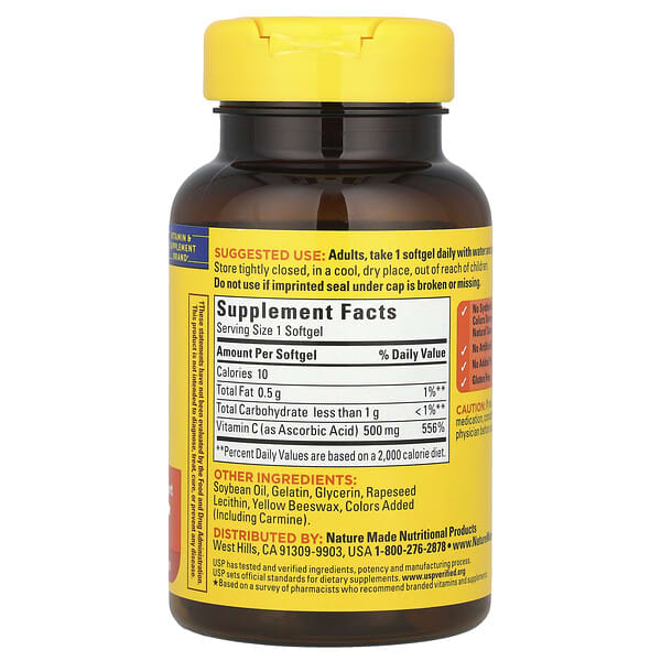 Alternative view of Nature Made, Vitamin C, 500 mg, 60 Softgels