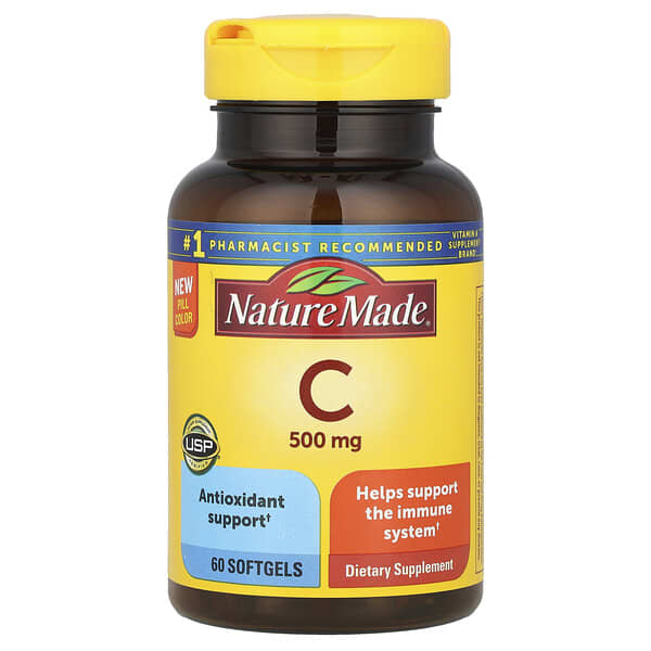 Nature Made, Vitamin C, 500 mg, 60 Softgels