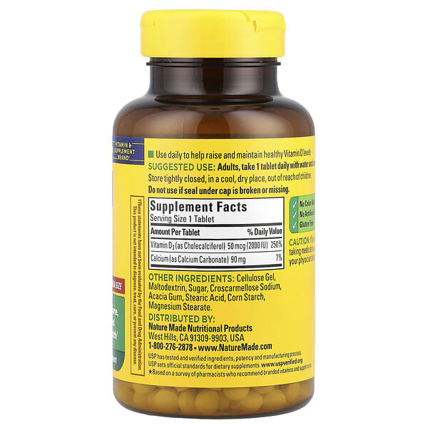 Alternative view of Nature Made, Vitamin D3, 50 mcg (2000 IU), 400 Tablets