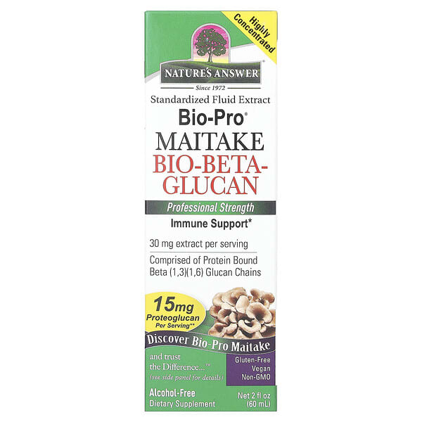 Nature's Answer, Bio-Pro Maitake Bio-Beta-Glucan, Alcohol-Free, 15 mg, 2 fl oz (60 ml)