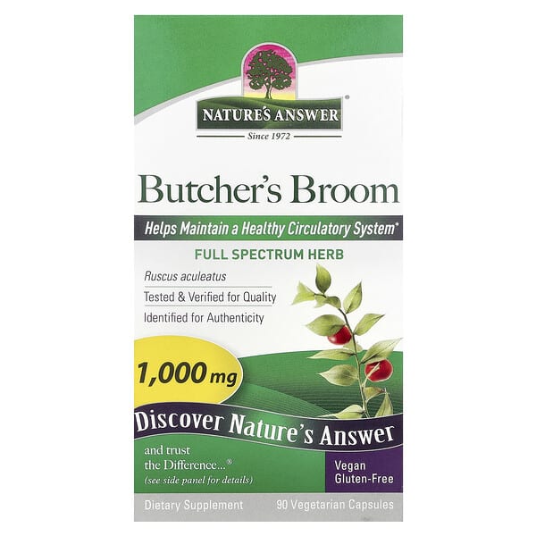 Nature's Answer, Butcher's Broom, 90 Vegetarian Capsules (500 mg per Capsule)