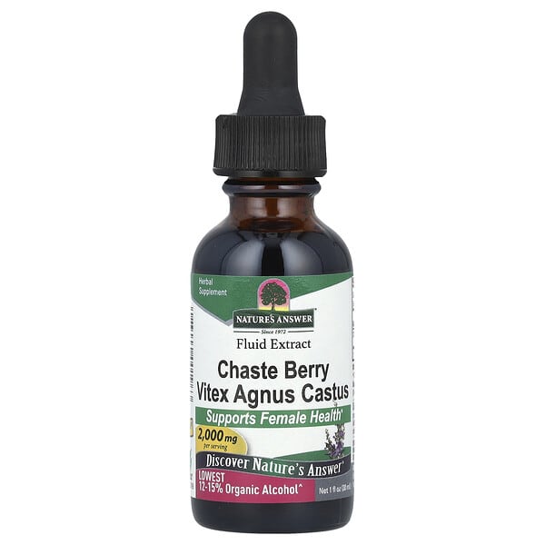 Nature's Answer, Chaste Berry Vitex Agnus Castus, Fluid Extract, 2,000 mg, 1 fl oz (30 ml) 4 Nature's Answer, Chaste Berry Vitex Agnus Castus, Fluid Extract, 2,000 mg, 1 fl oz (30 ml)