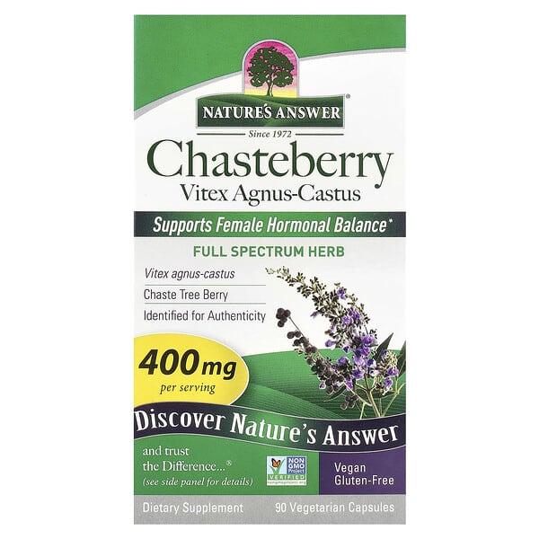 Nature's Answer, Chasteberry, Vitex Agnus-Castus, 400 mg, 90 Vegetarian Capsules