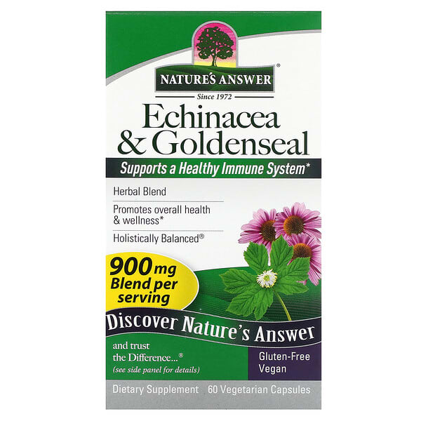 Nature's Answer, Echinacea & Goldenseal, 60 Vegetarian Capsules 2 Nature's Answer, Echinacea & Goldenseal, 60 Vegetarian Capsules