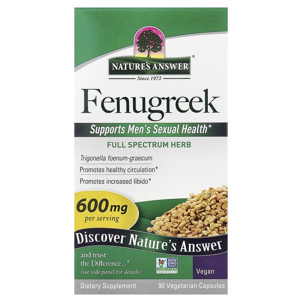 Nature's Answer, Fenugreek, 600 mg, 90 Vegetarian Capsules