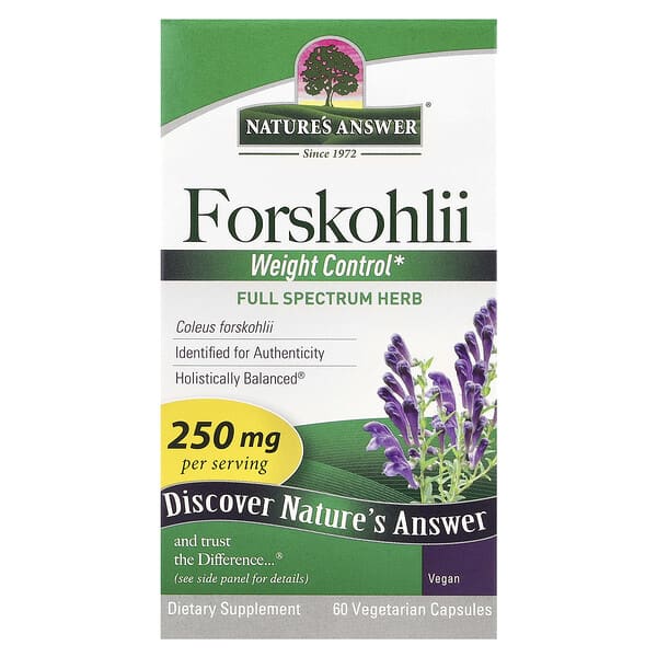 Nature's Answer, Forskohlii, 250 mg, 60 Vegetarian Capsules