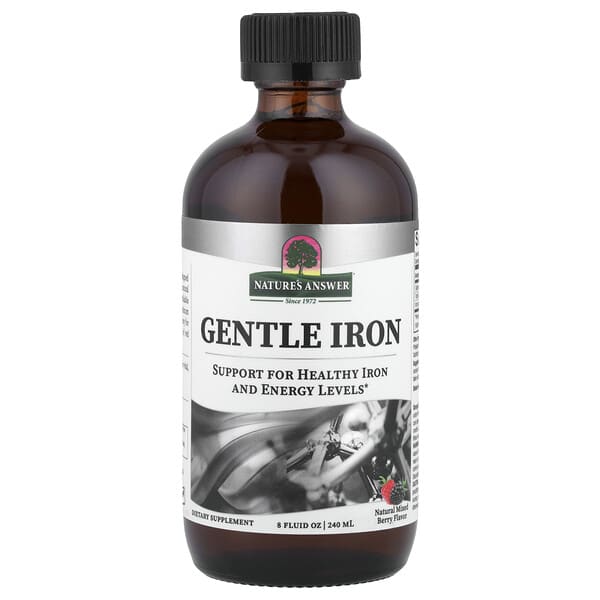 Nature's Answer, Gentle Iron, Natural Mixed Berry, 8 fl oz (240 ml)