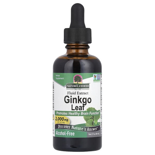 Nature's Answer, Ginkgo Leaf, Fluid Extract, Alcohol-Free, 2 fl oz (60 ml)