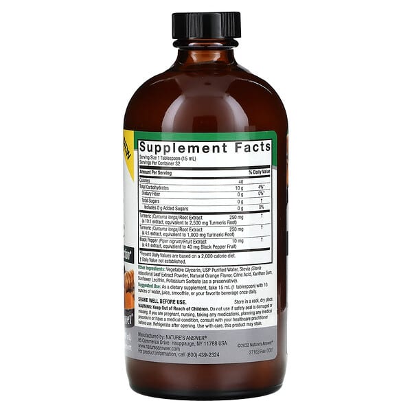 Alternative view of Nature's Answer, Liquid Turmeric With Black Pepper, 16 fl oz (480 ml)