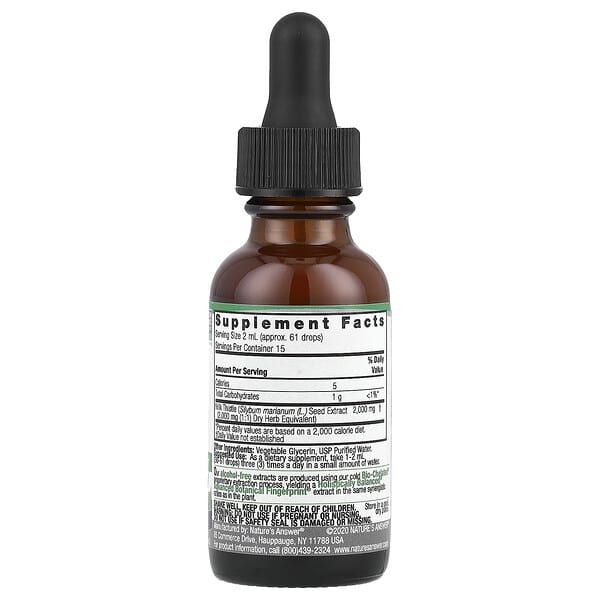 Alternative view of Nature's Answer, Milk Thistle Seed, Fluid Extract, Alcohol-Free, 2,000 mg, 1 fl oz (30 ml)