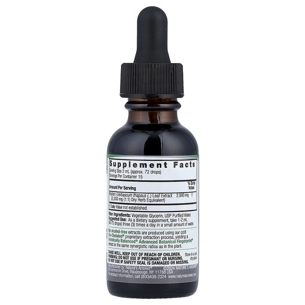 Alternative view of Nature's Answer, Mullein Leaf, Fluid Extract, Alcohol-Free, 1 fl oz (30 ml)