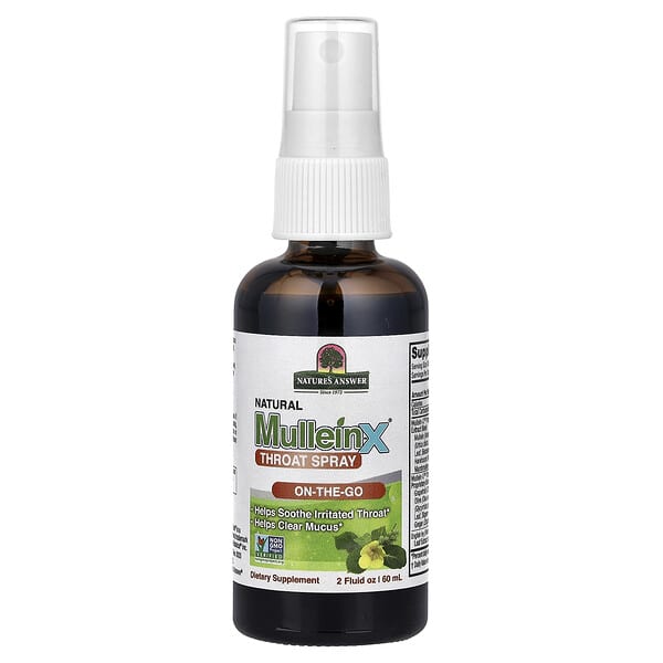 Nature's Answer, Natural Mullein-X® Throat Spray, 2 fl oz (60 ml)