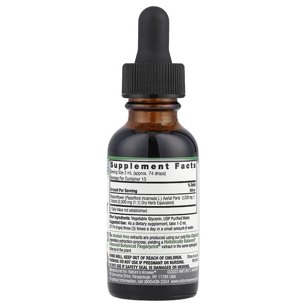 Alternative view of Nature's Answer, Passionflower Aerial Parts, Fluid Extract, Alcohol-Free, 2,000 mg, 1 fl oz (30 ml)