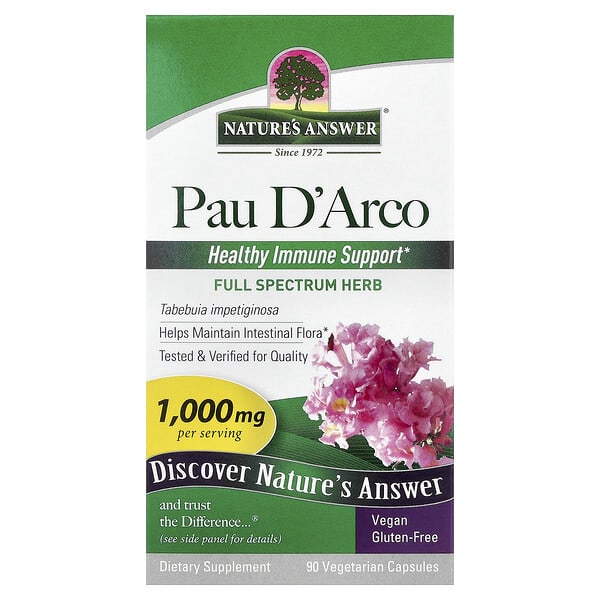 Nature's Answer, Pau D'Arco, 90 Vegetarian Capsules (500 mg per Capsule)