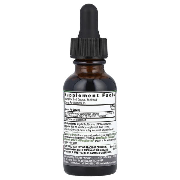 Alternative view of Nature's Answer, Pau D' Arco Bark, Alcohol-Free, 2,000 mg, 1 fl oz (30 ml)