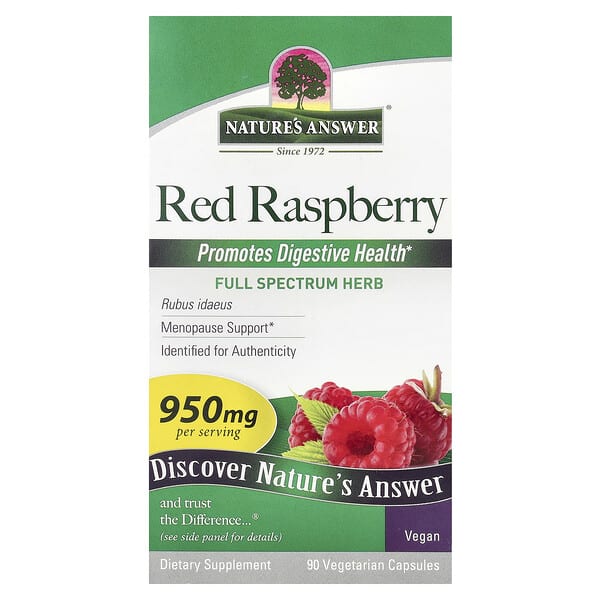 Nature's Answer, Red Raspberry, 950 mg, 90 Vegetarian Capsules (475 mg Per Capsule)