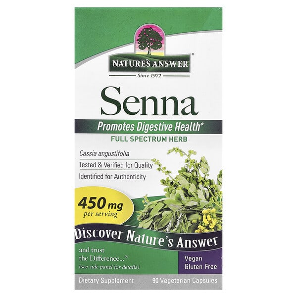 Nature's Answer, Senna, 450 mg, 90 Vegetarian Capsules 3 Nature's Answer, Senna, 450 mg, 90 Vegetarian Capsules