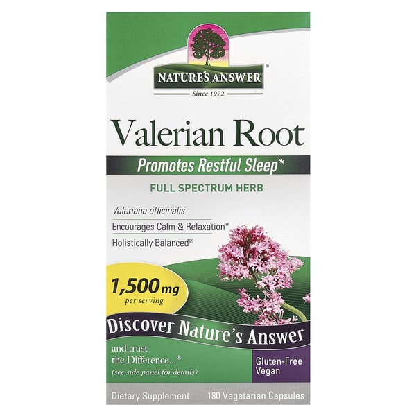 Nature's Answer, Valerian Root, 180 Vegetarian Capsules (500 mg per Capsule)