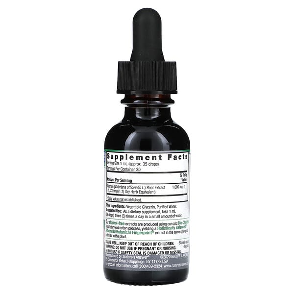 Nature's Answer, Valerian Root, Alcohol Free, 1,000 mg, 1 fl oz (30 ml) 2 Nature's Answer, Valerian Root, Alcohol Free, 1,000 mg, 1 fl oz (30 ml) - Ảnh 2