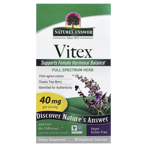 Nature's Answer, Vitex, 40 mg, 90 Vegetarian Capsules 2 Nature's Answer, Vitex, 40 mg, 90 Vegetarian Capsules