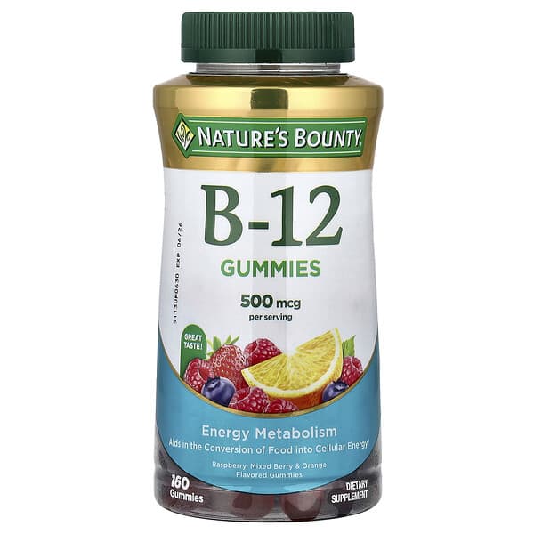 Nature's Bounty, B-12 Gummies, Raspberry, Mixed Berry & Orange, 160 Gummies