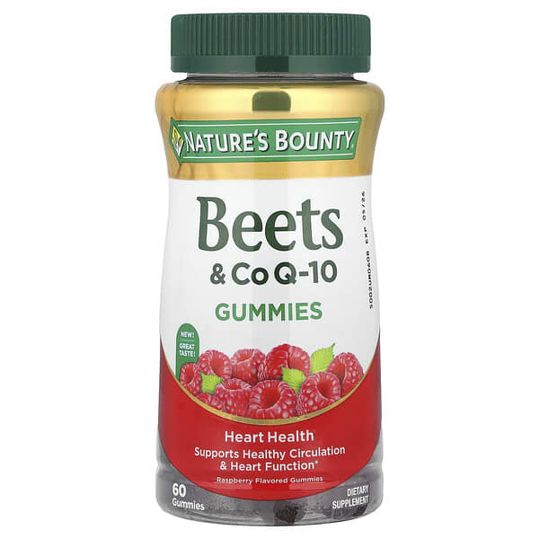 Nature's Bounty, Beets & CoQ-10 Gummies, Raspberry, 60 Gummies