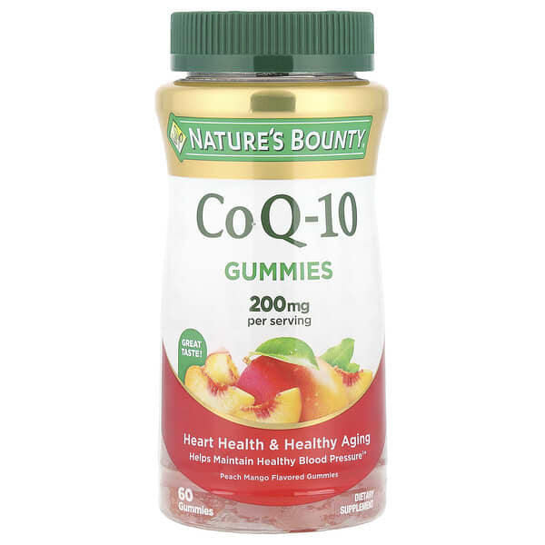 Nature's Bounty, CoQ-10 Gummies, Peach Mango, 60 Gummies (100 mg per Gummy)