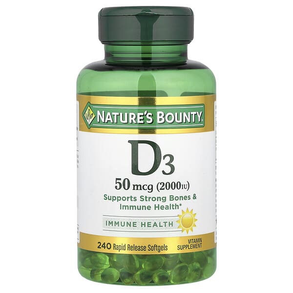 Nature's Bounty, D3, 50 mcg (2,000 IU), 240 Rapid Release Softgels