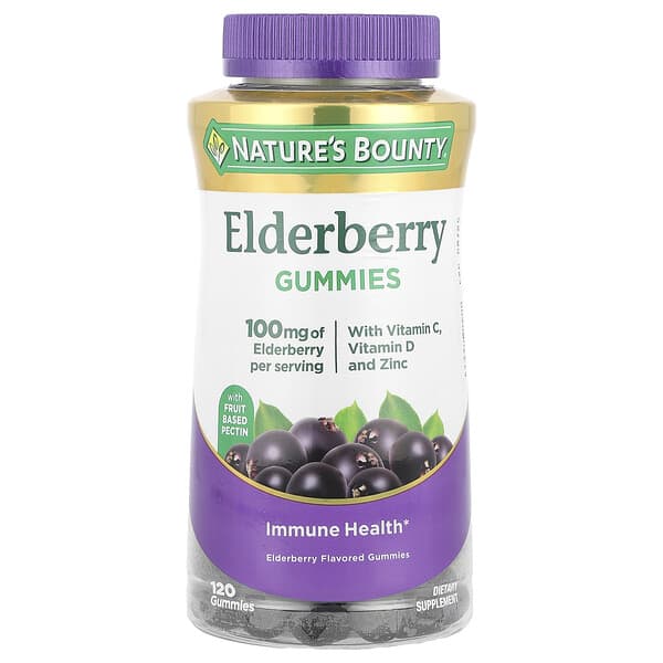 Nature's Bounty, Elderberry Gummies, 120 Gummies
