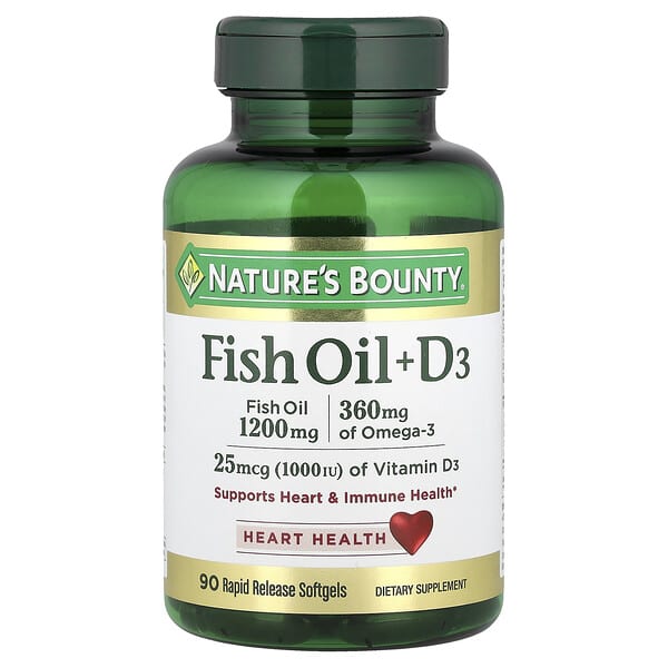 Nature's Bounty, Fish Oil + D3, 90 Rapid Release Softgels