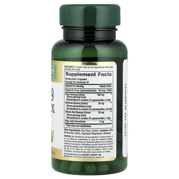 Alternative view of Nature's Bounty, Ginseng Complex, 75 Capsules