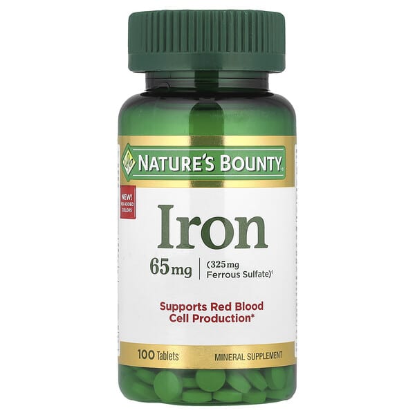 Nature's Bounty, Iron, 65 mg, 100 Tablets