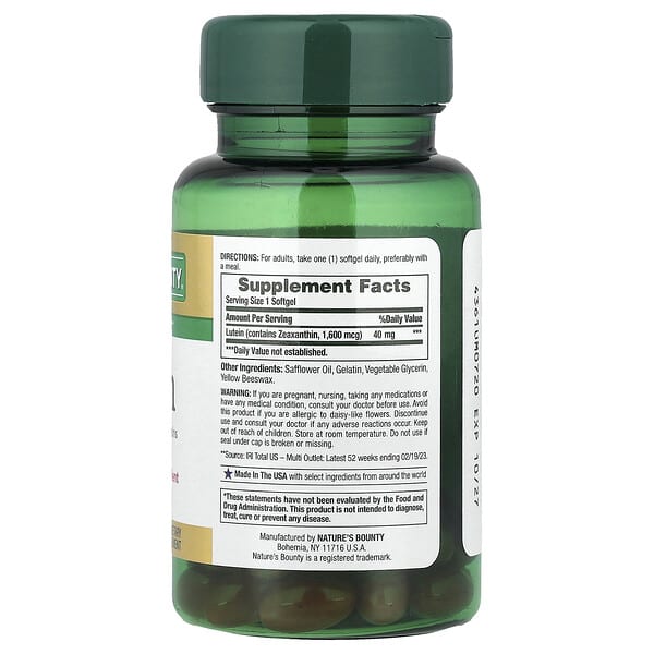 Alternative view of Nature's Bounty, Lutein, 40 mg, 30 Rapid Release Softgels