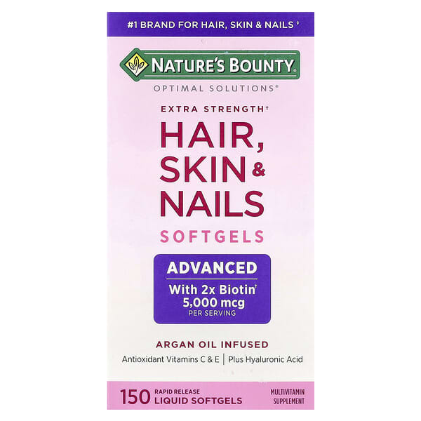 Nature's Bounty, Optimal Solutions®, Hair, Skin & Nails, 150 Rapid Release Liquid Softgels