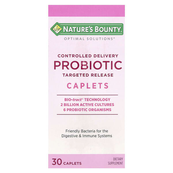 Nature's Bounty, Optimal Solutions®, Probiotic, Controlled Delivery, 30 Caplets