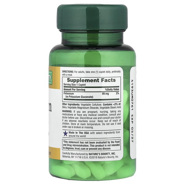 Alternative view of Nature's Bounty, Potassium, 99 mg, 100 Caplets