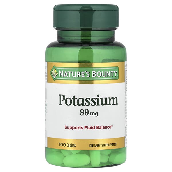 Nature's Bounty, Potassium, 99 mg, 100 Caplets