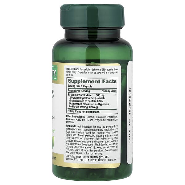 Alternative view of Nature's Bounty, St. John's Wort, 300 mg, 100 Capsules