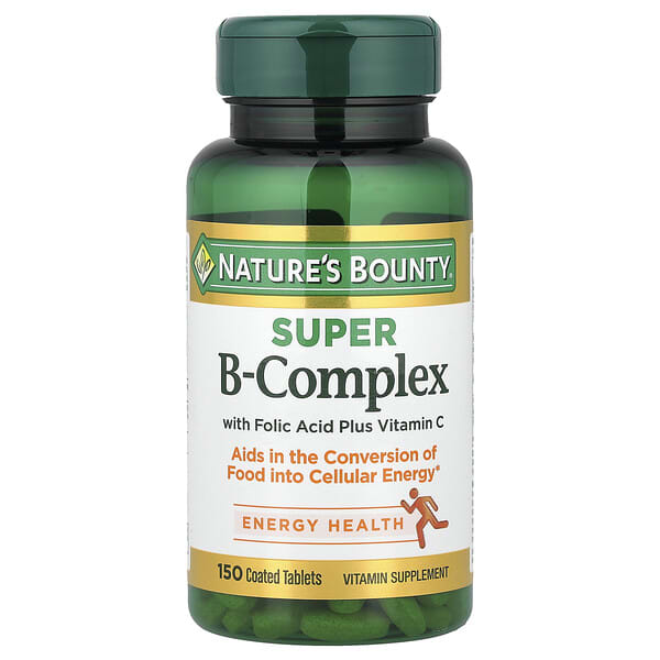 Nature's Bounty, Super B-Complex with Folic Acid Plus Vitamin C, 150 Coated Tablets
