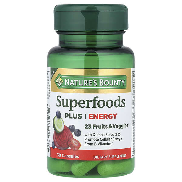 Nature's Bounty, Superfoods Plus Energy, 30 Capsules