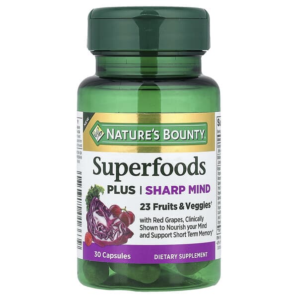 Nature's Bounty, Superfoods Plus Sharp Mind, 30 Capsules