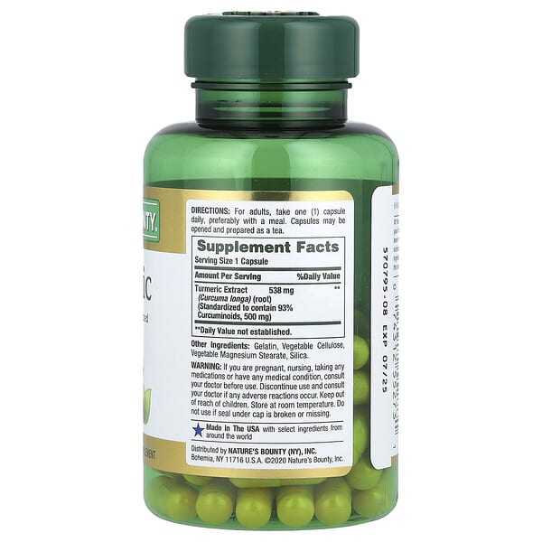 Alternative view of Nature's Bounty, Turmeric, Standardized Extract, 538 mg, 45 Capsules