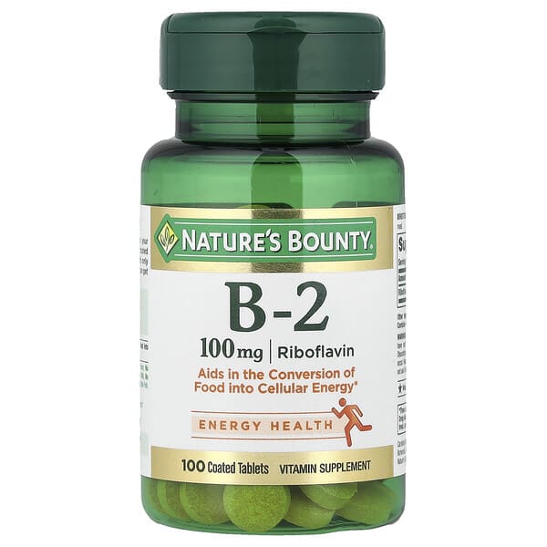 Nature's Bounty, Vitamin B-2, 100 mg, 100 Coated Tablets