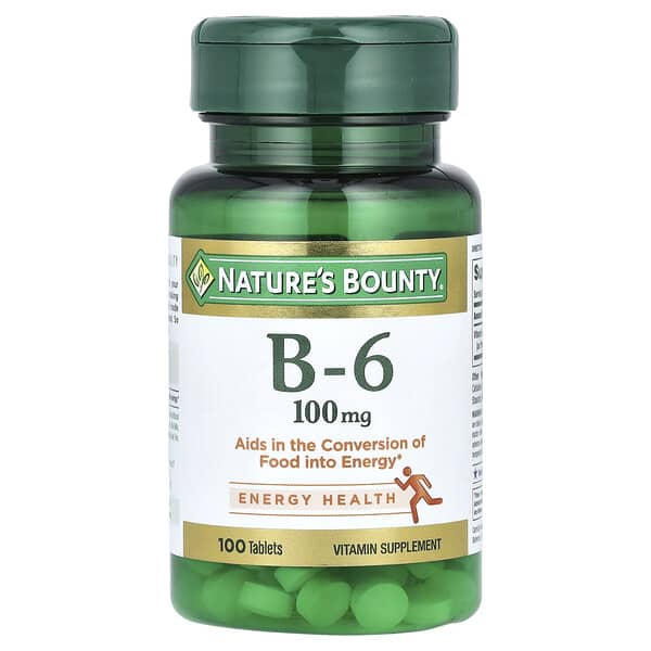 Nature's Bounty, Vitamin B-6, 100 mg, 100 Tablets 2 Nature's Bounty, Vitamin B-6, 100 mg, 100 Tablets