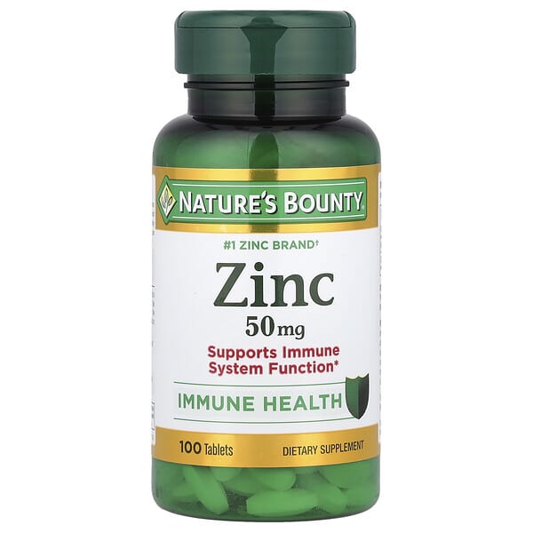 Nature's Bounty, Zinc, 50 mg, 100 Tablets
