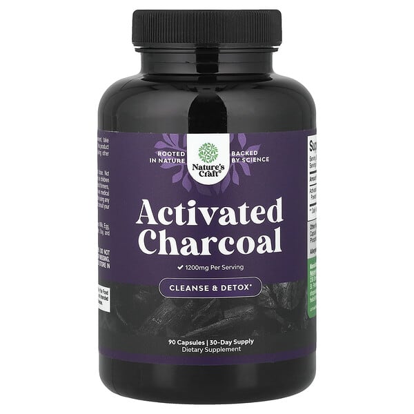 Nature's Craft, Activated Charcoal, 90 Capsules (400 mg per Capsule)