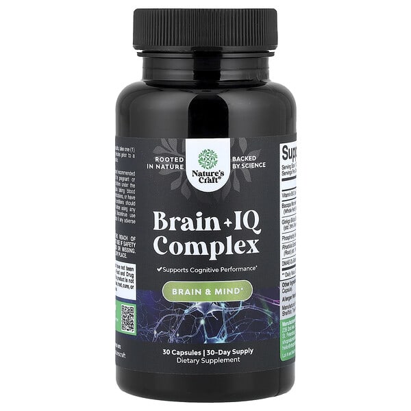 Nature's Craft, Brain + IQ Complex, 30 Capsules