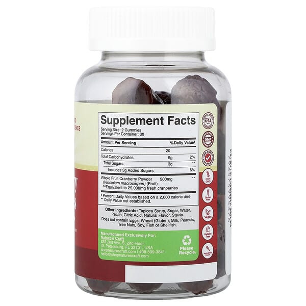 Alternative view of Nature's Craft, Cranberry Gummies, Cranberry, 60 Gummies (250 mg per Gummy)