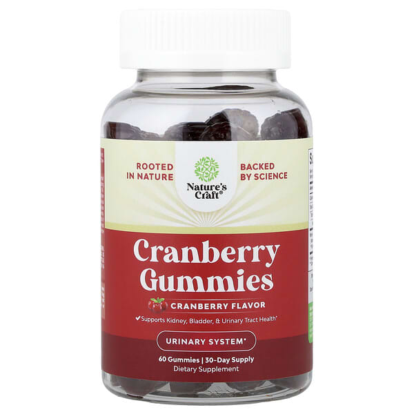 Nature's Craft, Cranberry Gummies, Cranberry, 60 Gummies (250 mg per Gummy)