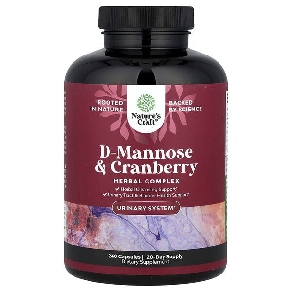 Nature's Craft, D-Mannose & Cranberry, 240 Capsules